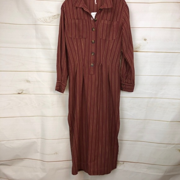 Free People Audrey stripe button-down dress Xs NWT - Picture 5 of 9